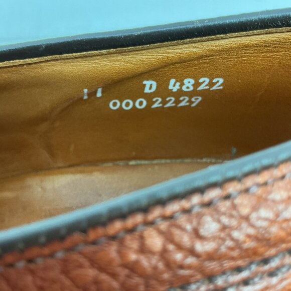 Allen Edmonds Becker Captoe Derby Mens 11D Leather Dress Shoes Brown - Picture 12 of 13